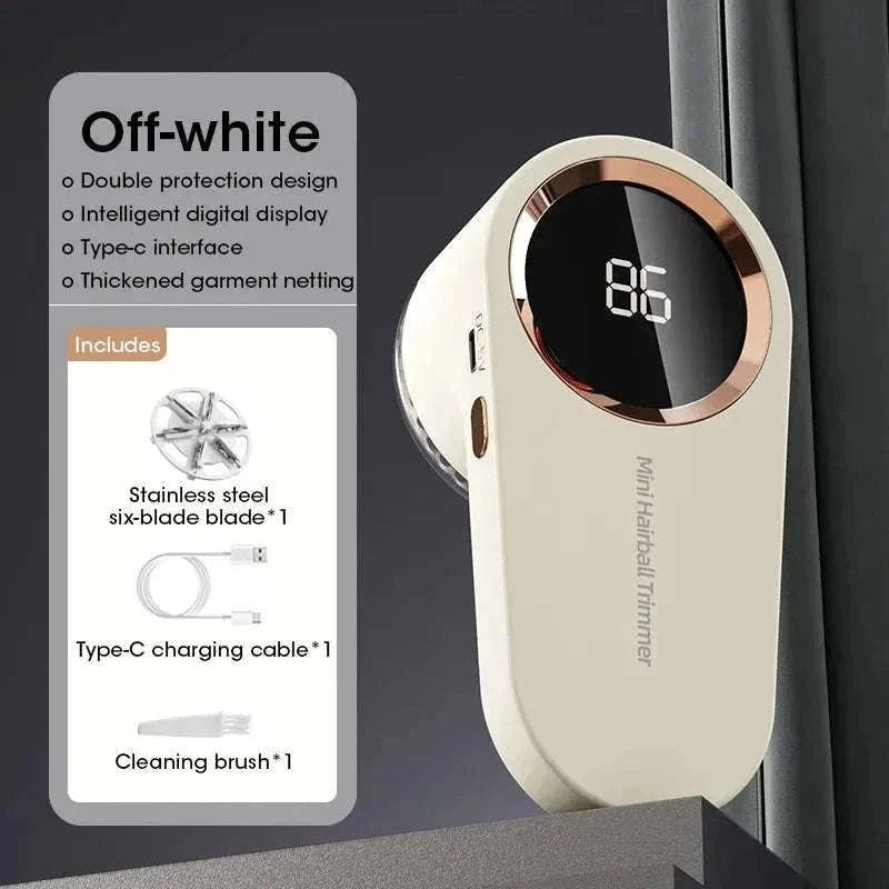 Portable Lint Remover with LED Display-Grey