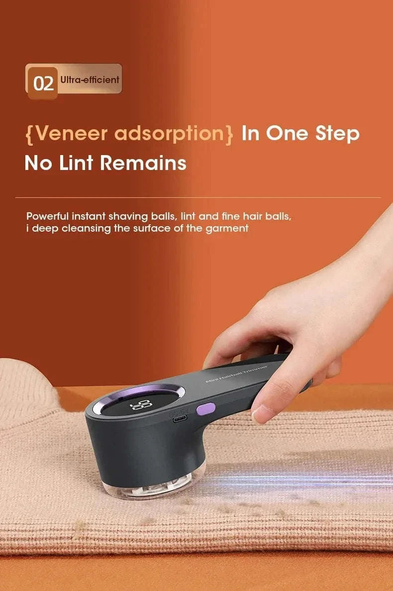Portable Lint Remover with LED Display-WHITE