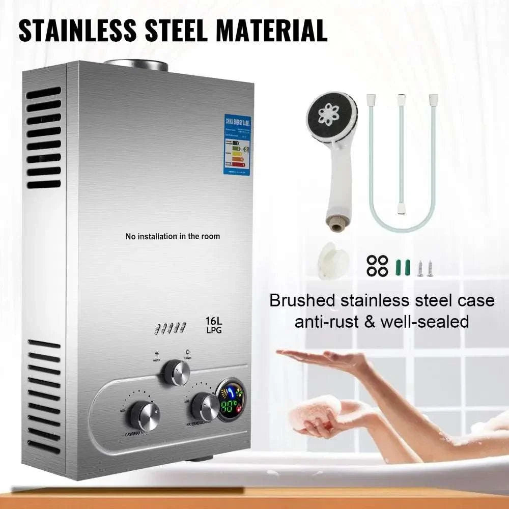 Portable LPG Tankless Water Heater Outdoor Instant Hot Water System-6 L 12KW / CZECH REPUBLIC