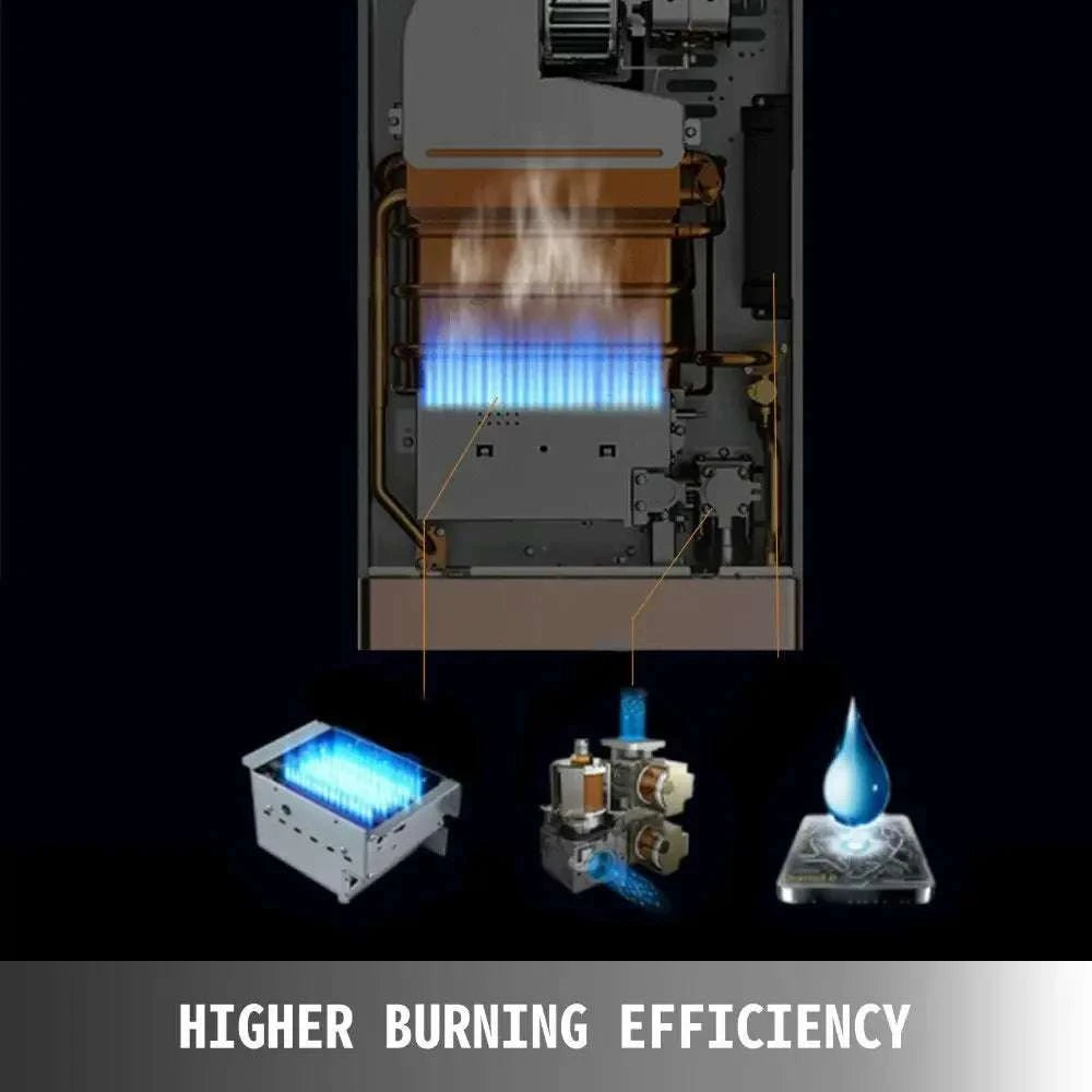 Portable LPG Tankless Water Heater with Digital Display 6L-18L-16L 32KW Steel color / United States