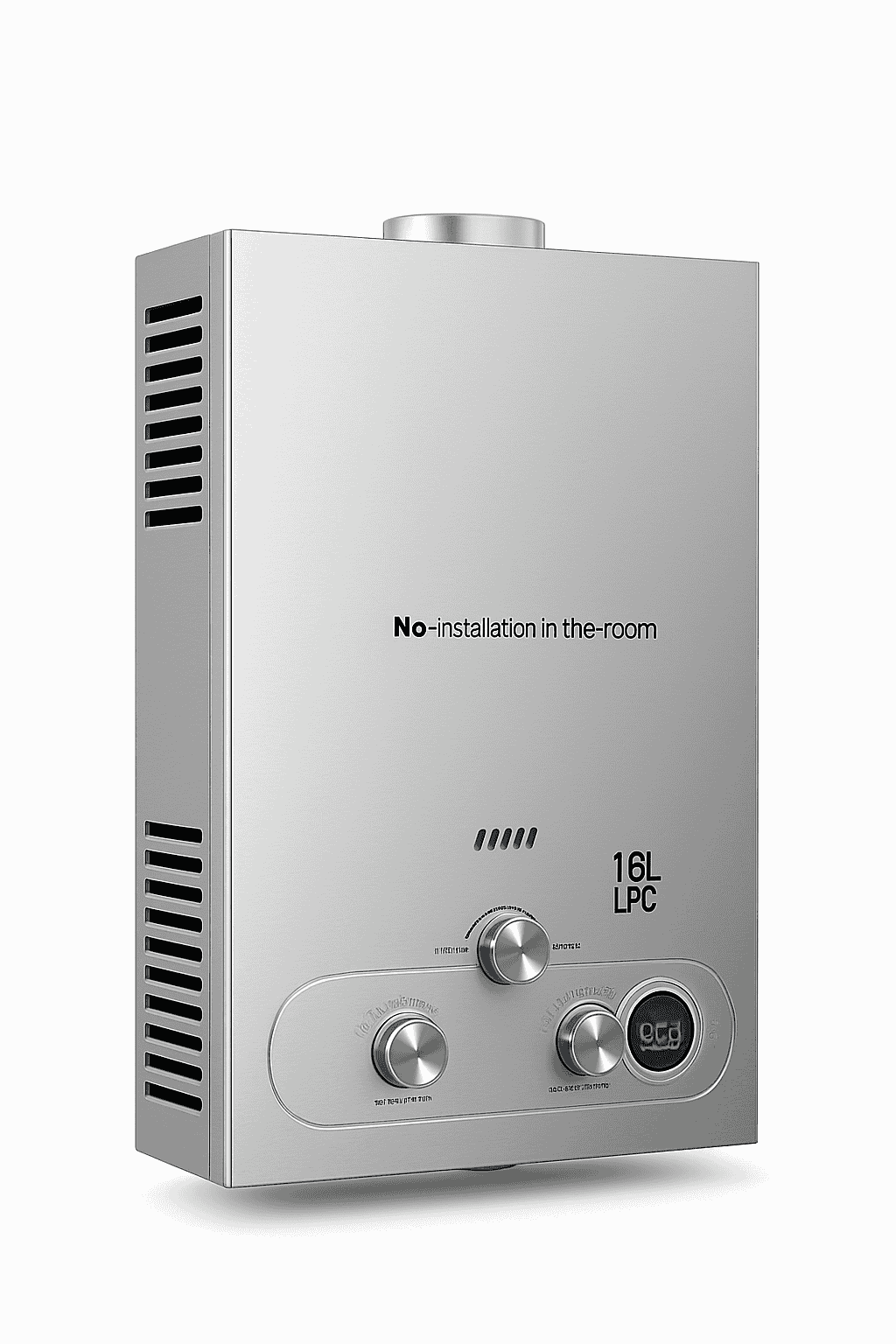 Portable LPG Tankless Water Heater with Digital Display 6L-18L-16L 32KW Steel color / United States