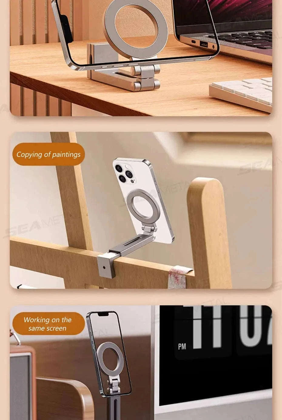 Portable Magnetic Phone Mount with 360° Rotation-R3