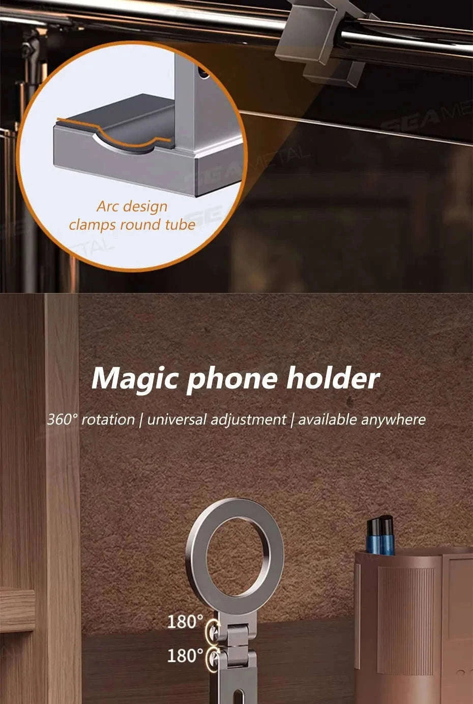 Portable Magnetic Phone Mount with 360° Rotation-R3