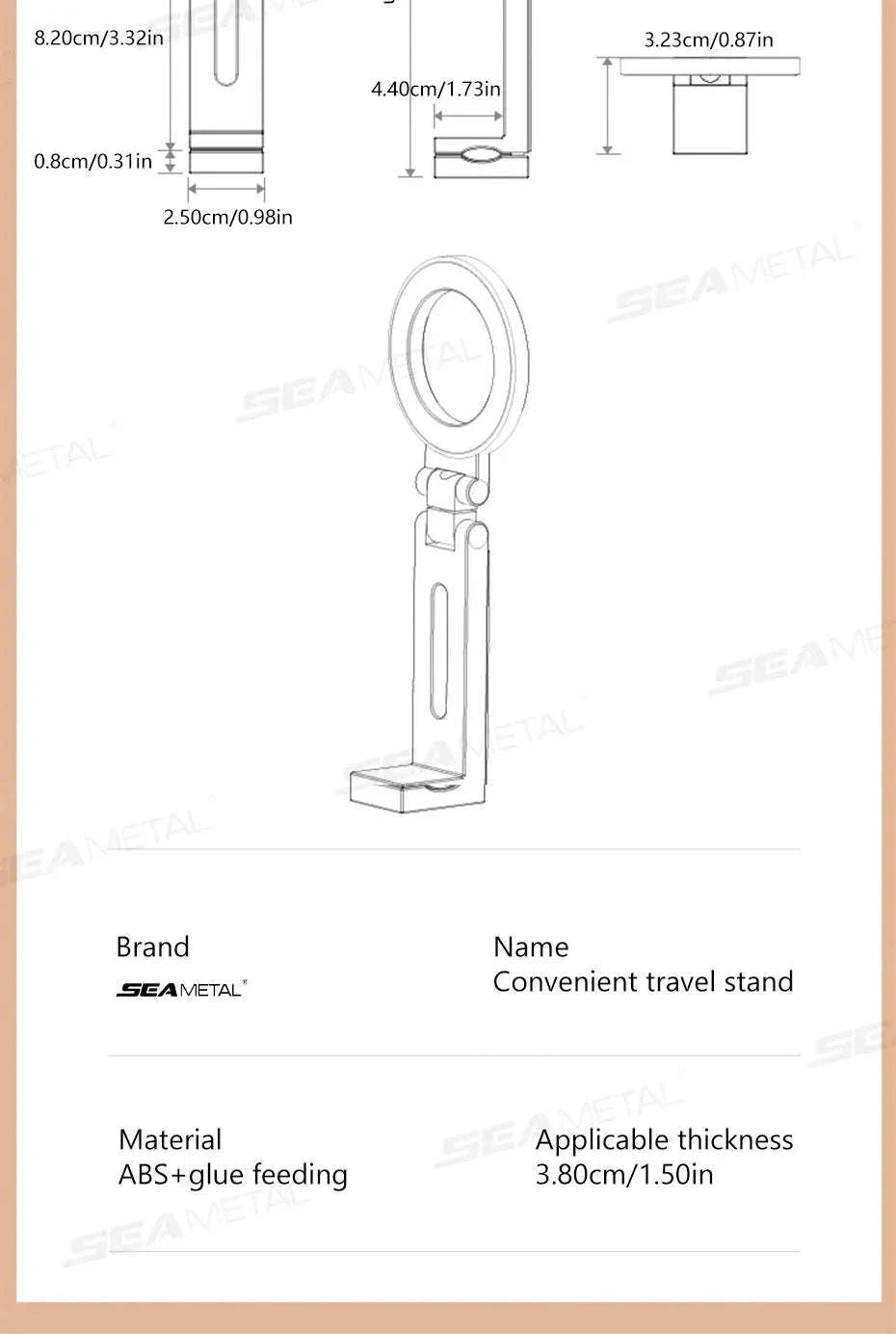 Portable Magnetic Phone Mount with 360° Rotation-R3