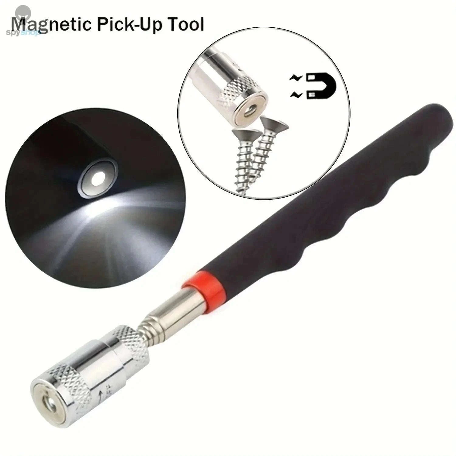Portable Magnetic Pick Up Tool with Extendable LED Torch-Magnetic Rod