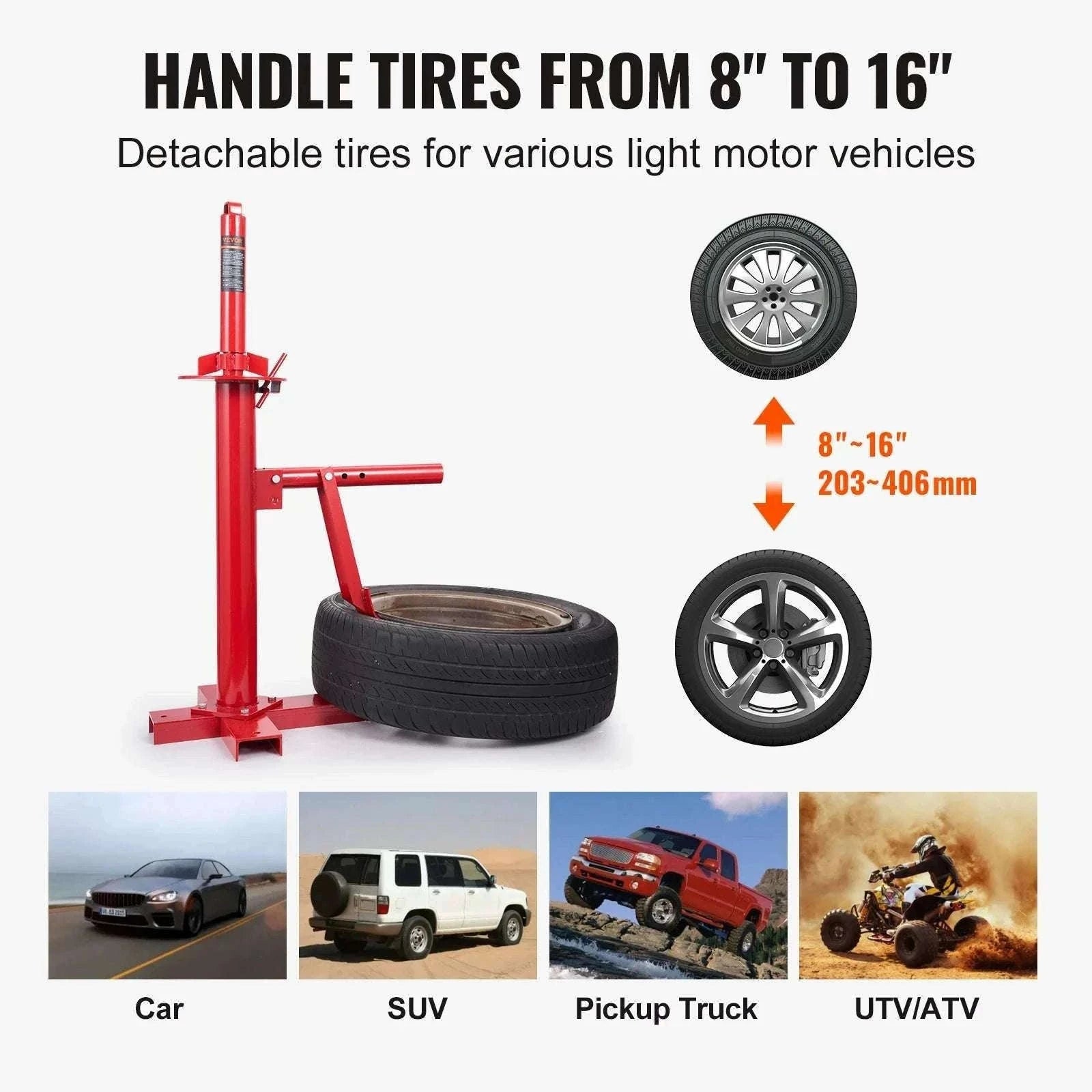Portable Manual Tire Changer Bead Breaker for 8–16 Inch Tires-United States