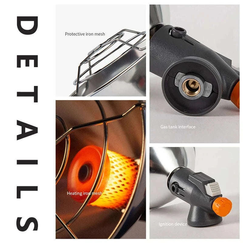 Portable Mini Gas Camping Heater with Propane Adapter-Heater
