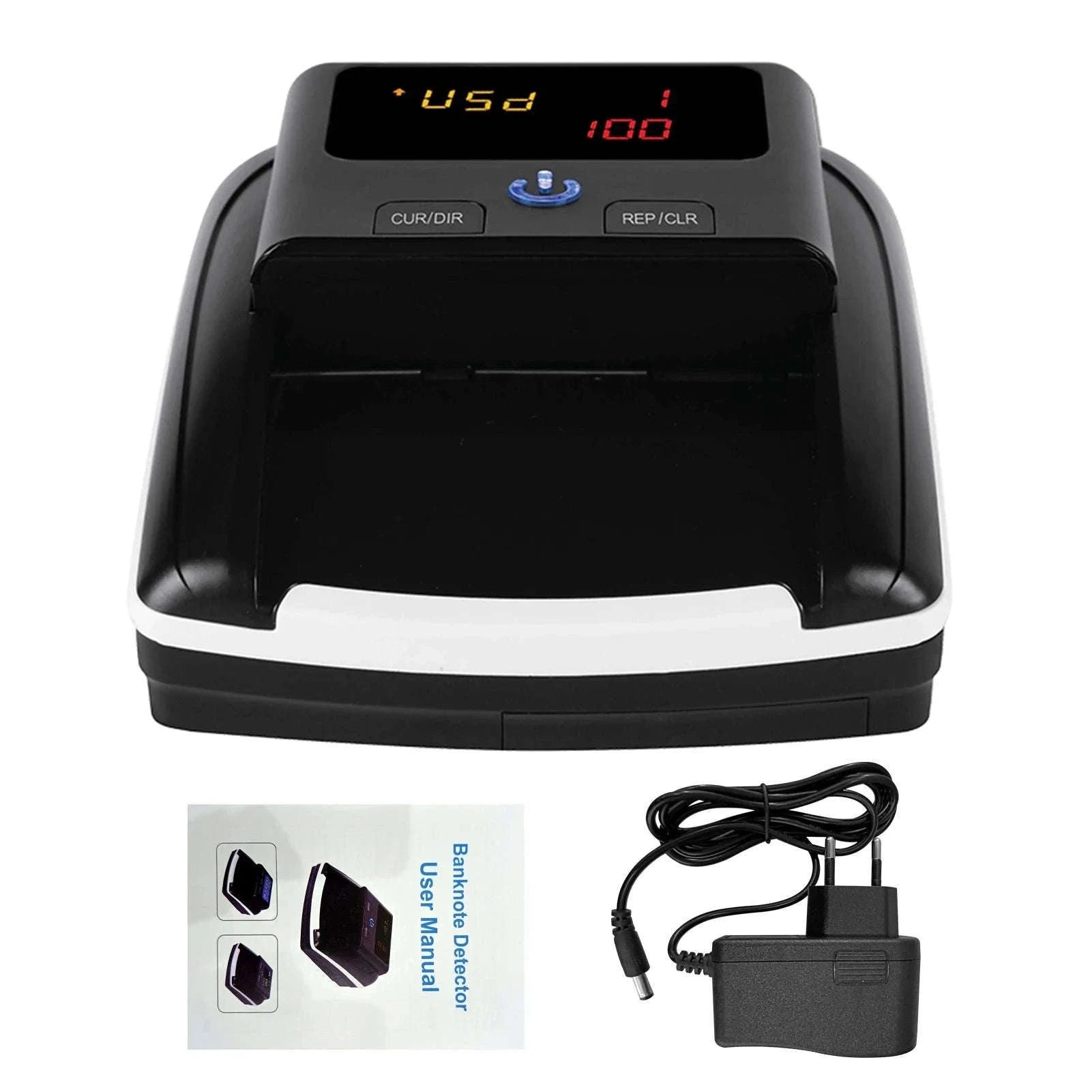 Portable Mini Money Counter and Counterfeit Bill Detector-black / EU