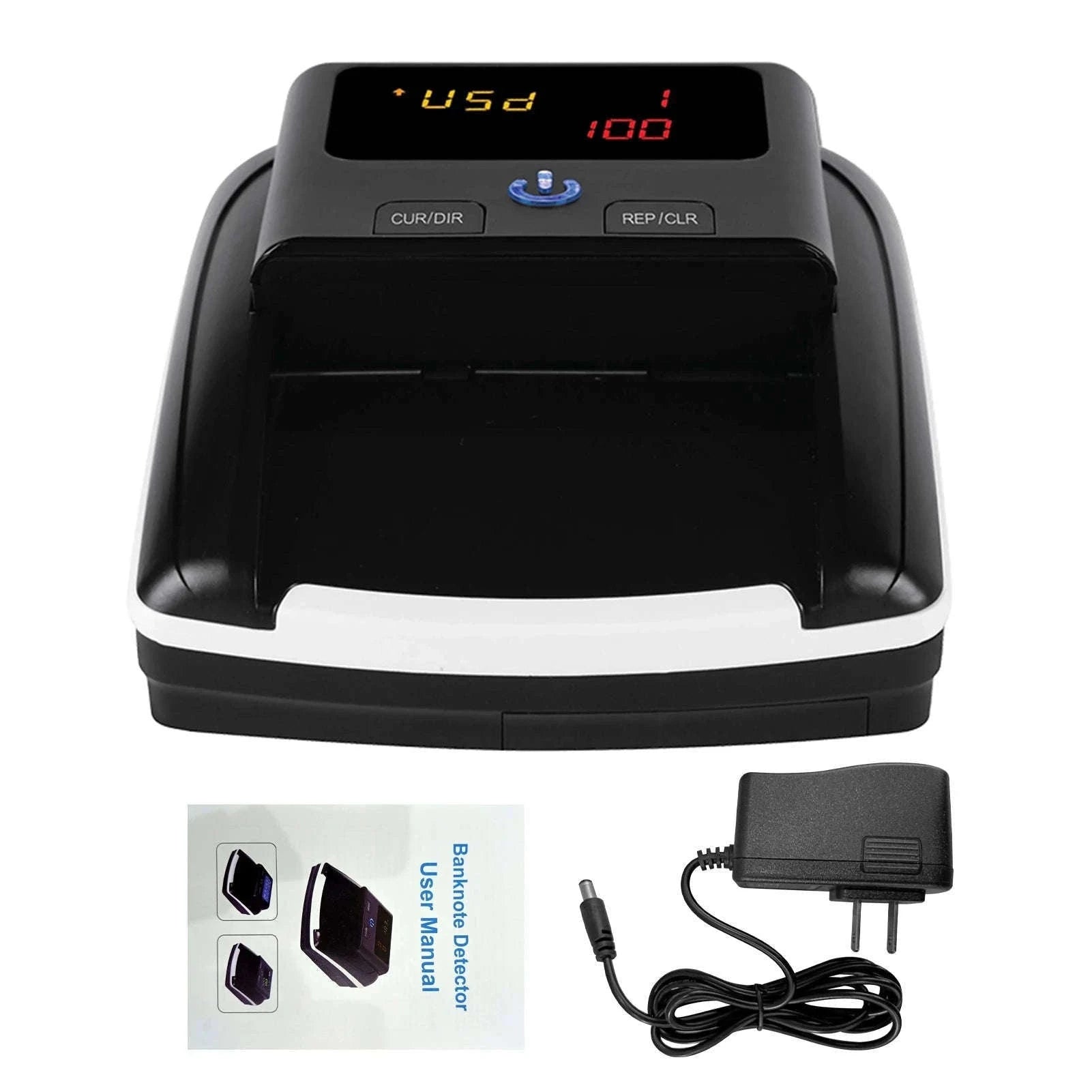 Portable Mini Money Counter and Counterfeit Bill Detector-black / EU
