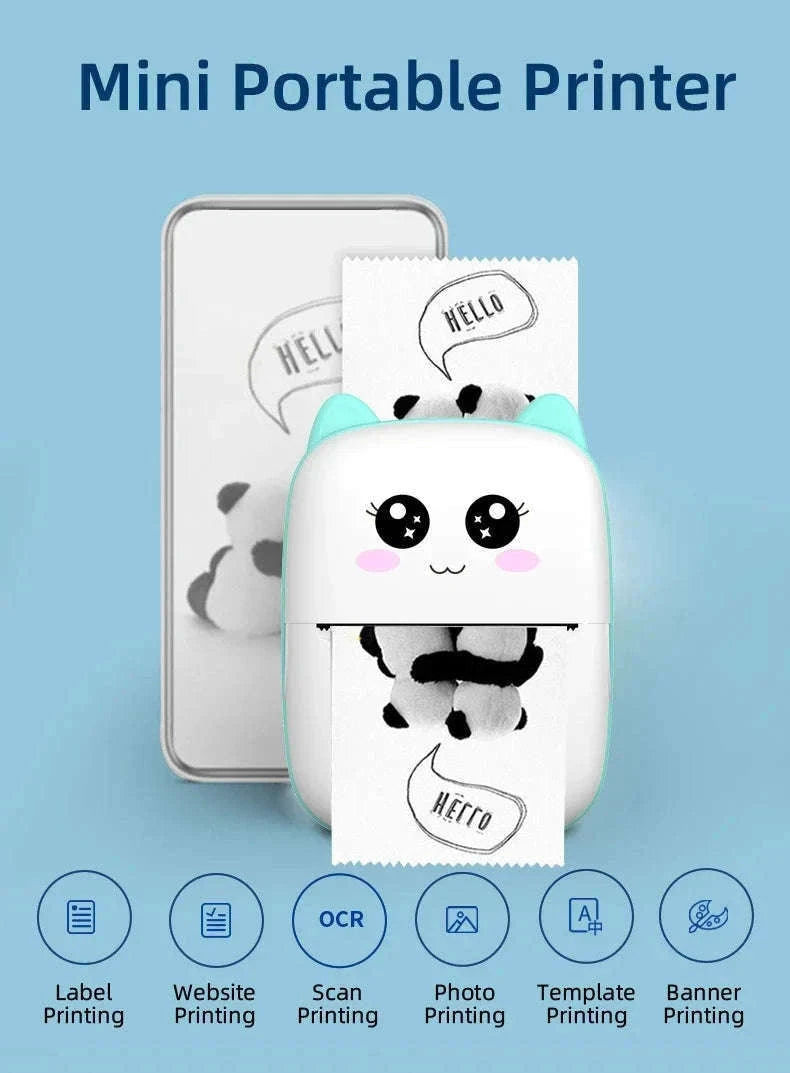 Portable Mini Printer Wireless Bluetooth Photo & Label Maker-3 Rolls Color / Other