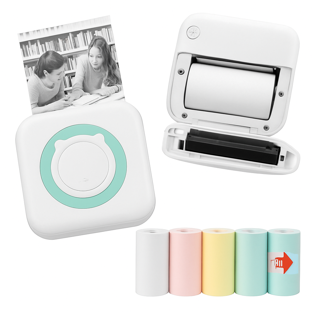 Tragbarer Mini-Thermodrucker für Etiketten, Notizen und Fotos