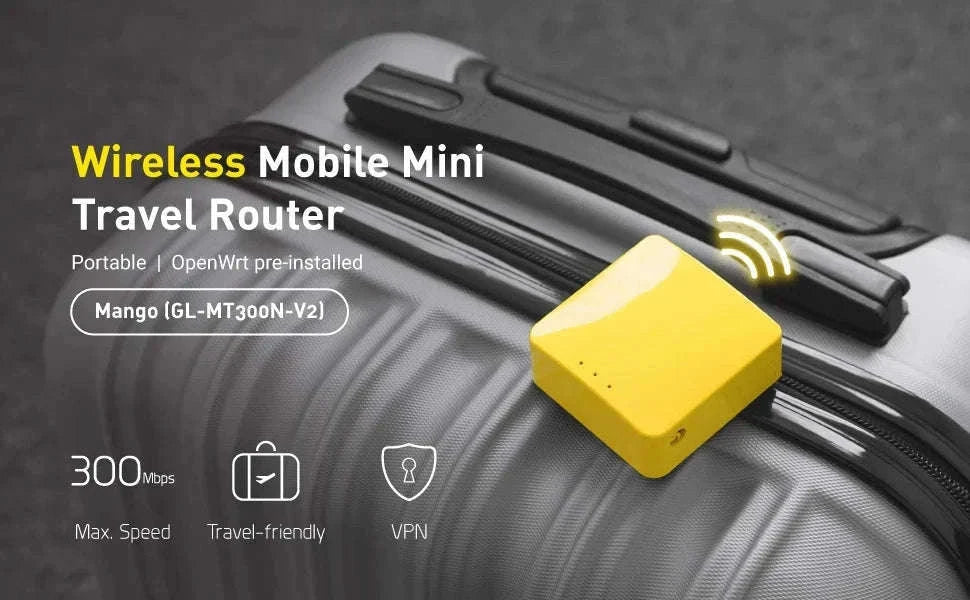 Portable Mini Travel WiFi Router 300Mbps OpenWrt VPN Pocket Size-GL-MT300N-V2 / United States