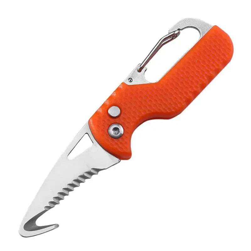 Portable Multi-Functional Parcel Knife Keychain — Black/Orange-Orange