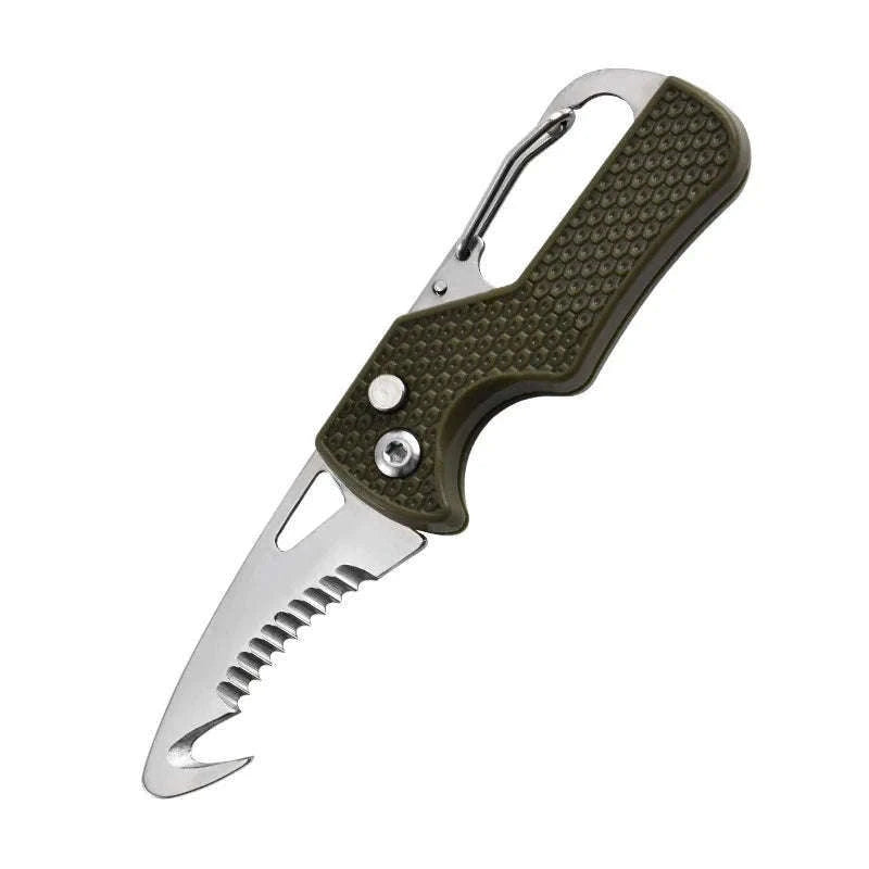 Portable Multi-Functional Parcel Knife Keychain, Black/Orange-Orange