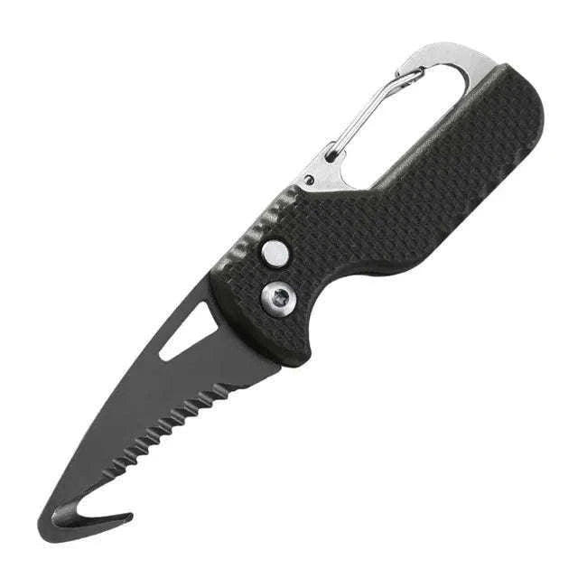 Portable Multi-Functional Parcel Knife Keychain, Black/Orange-Orange