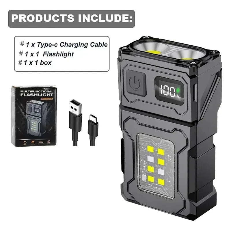 Portable Multifunctional USB Rechargeable LED Flashlight-3 PCS