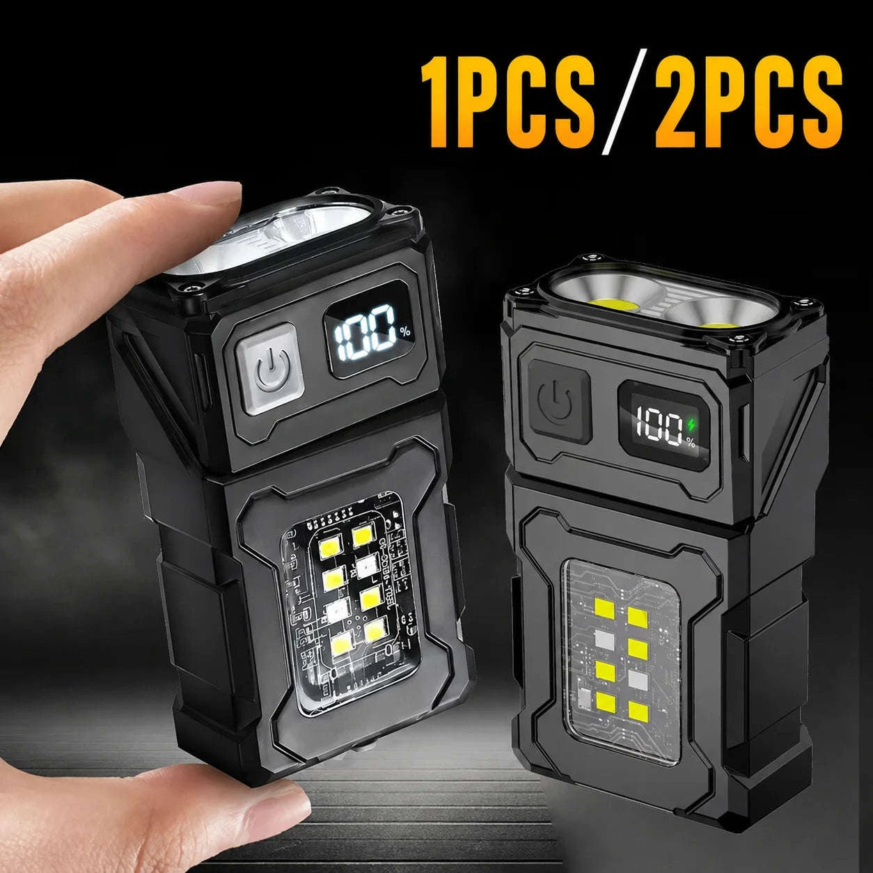 Portable Multifunctional USB Rechargeable LED Flashlight-3 PCS