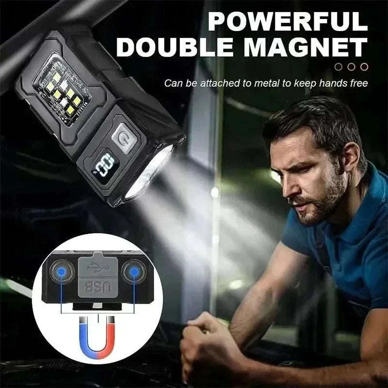 Portable Multifunctional USB Rechargeable LED Flashlight-3 PCS
