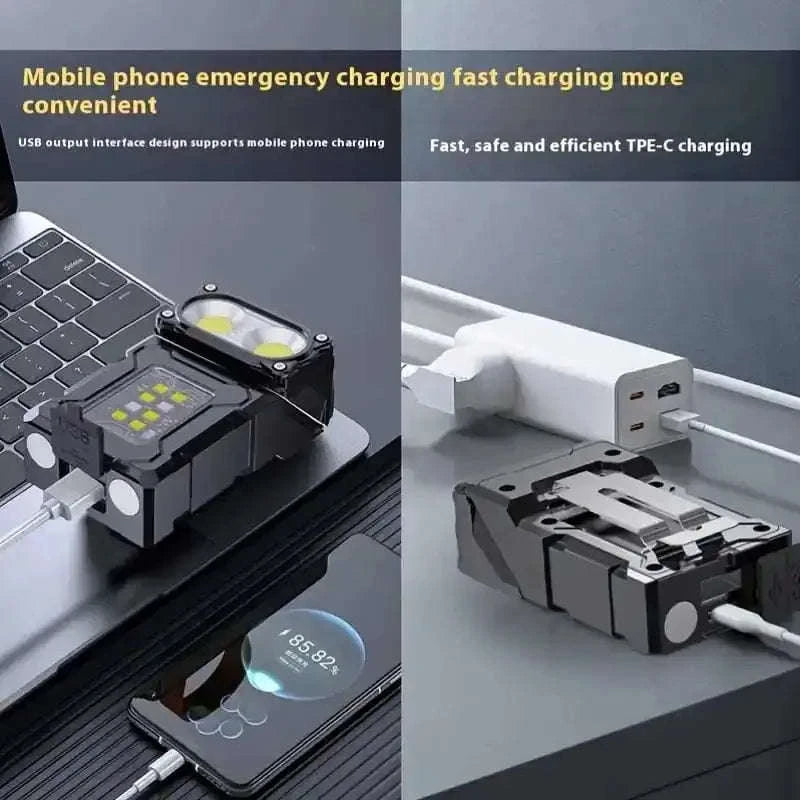 Portable Multifunctional USB Rechargeable LED Flashlight-3 PCS