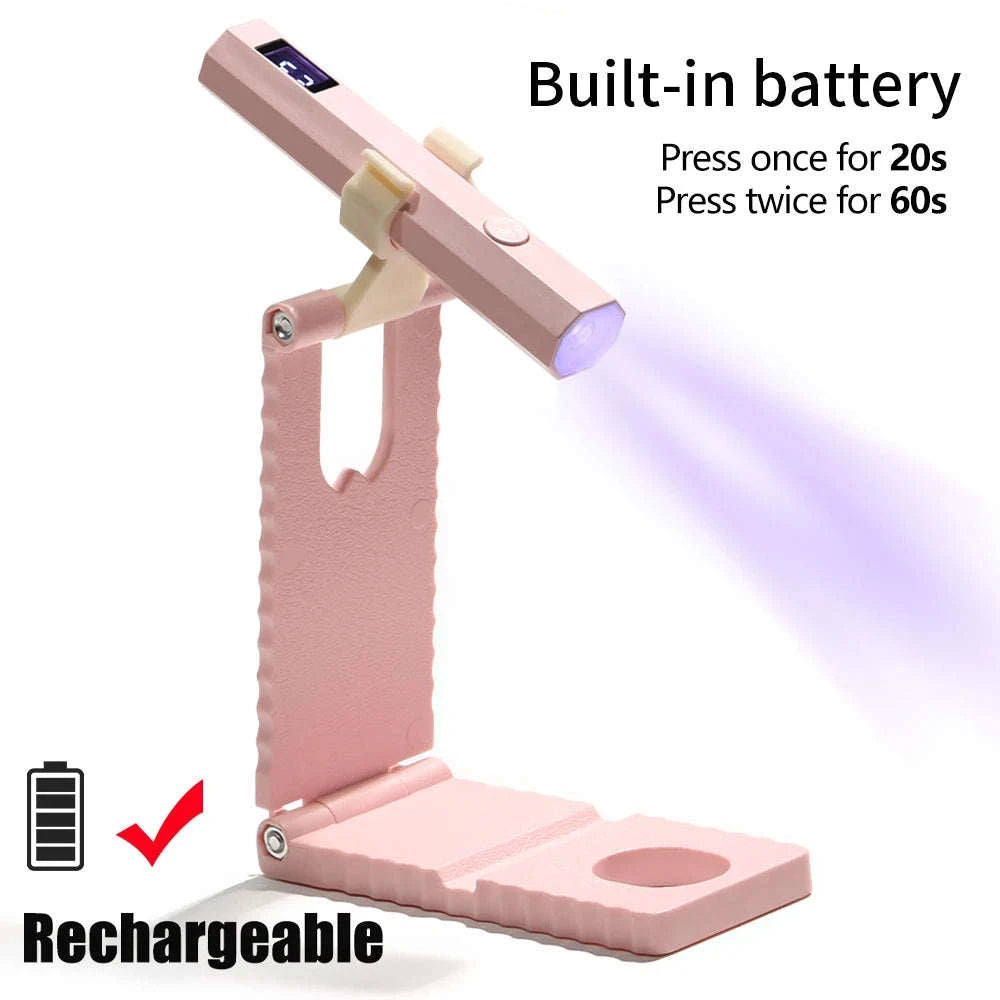 Portable Nail Dryer UV LED Gel Lamp-With Display Black / USB