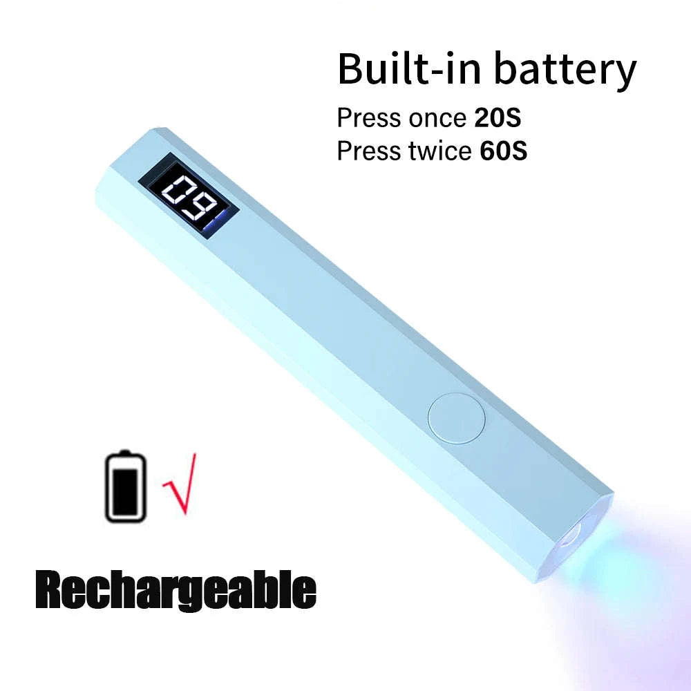 Portable Nail Dryer UV LED Gel Lamp-With Display Black / USB