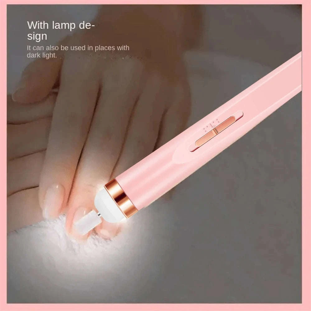 Portable Nail File Care Set with LED Light and Adjustable Speeds-White-2