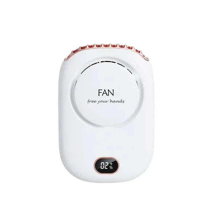 Portable Neck Fan USB Rechargeable 3-Speed Bladeless Cooling Fan-WHITE