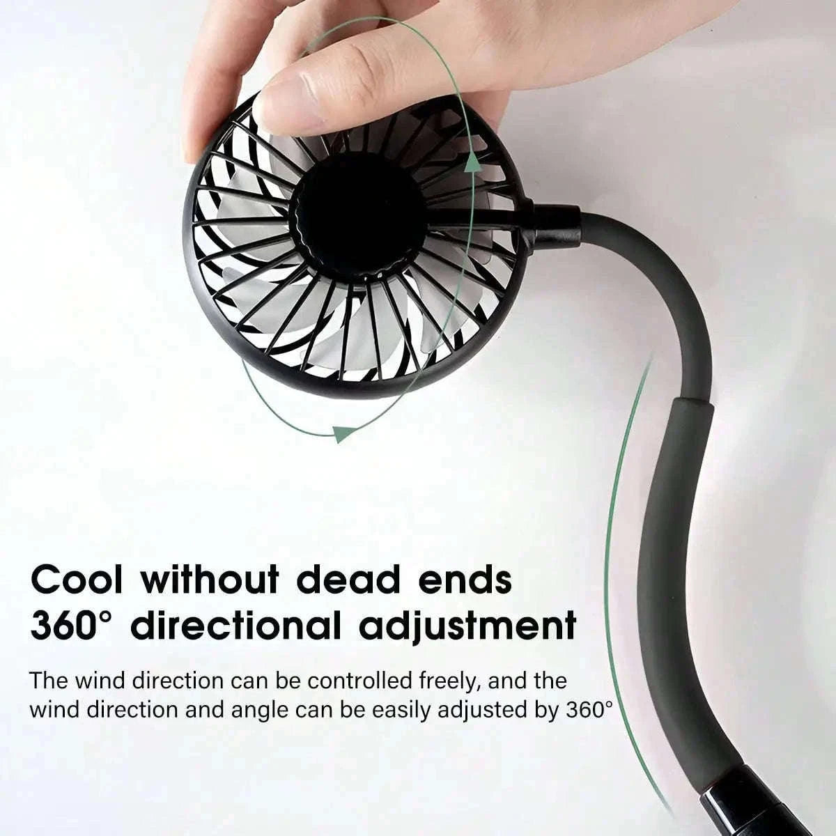 Portable Neck Fan — Wearable Hands-Free Cooling Fan-green / United States
