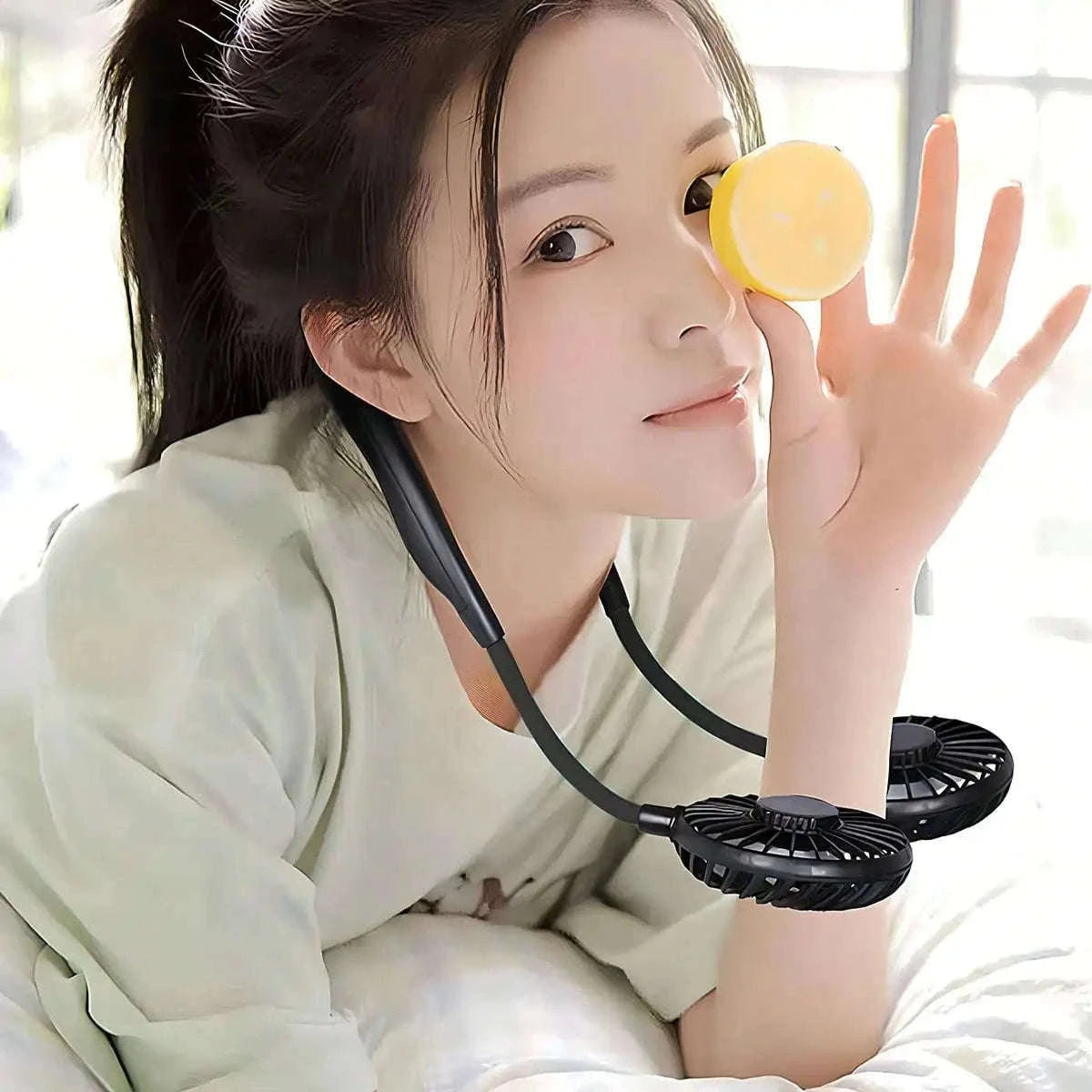Portable Neck Fan — Wearable Hands-Free Cooling Fan-green / United States