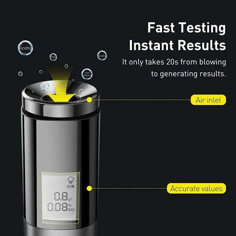 Portable Non-Contact Alcohol Breathalyzer with LED Display-Black