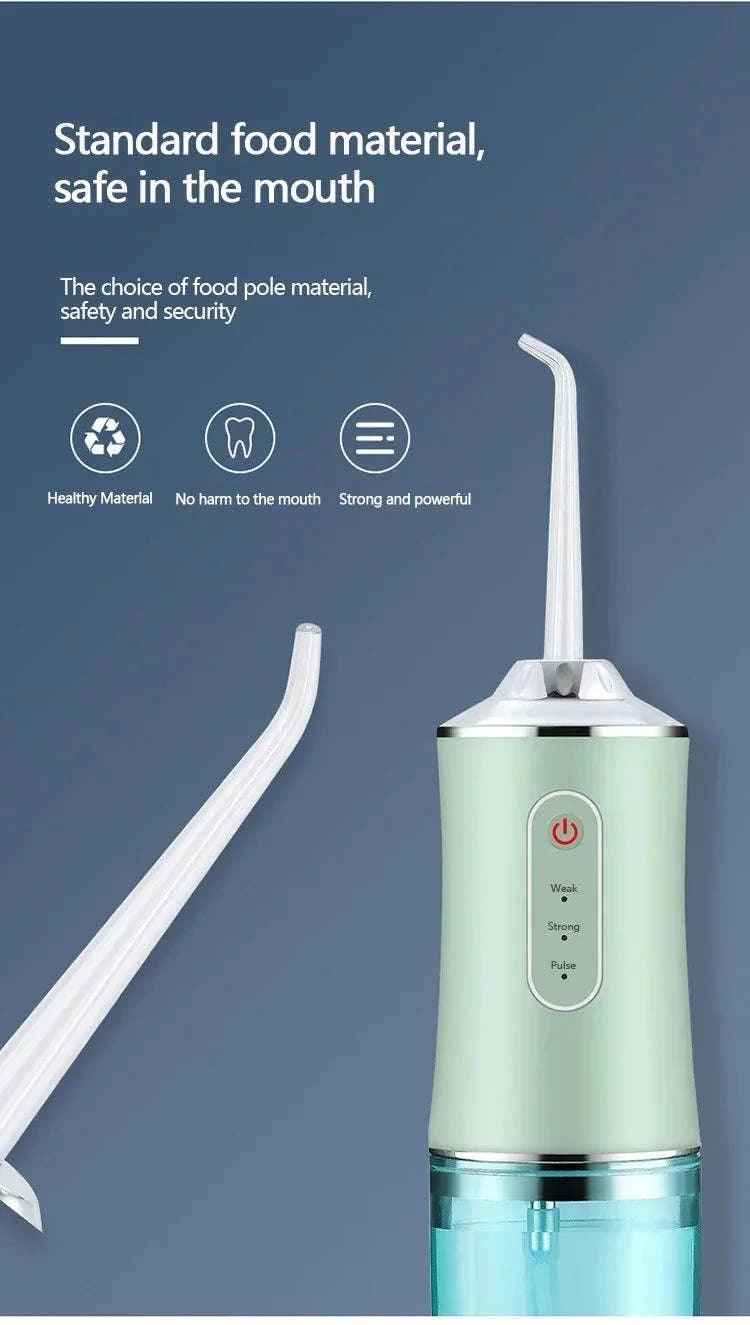 Portable Oral Irrigator Water Flosser with 4 Nozzles & Modes-Pink / United States