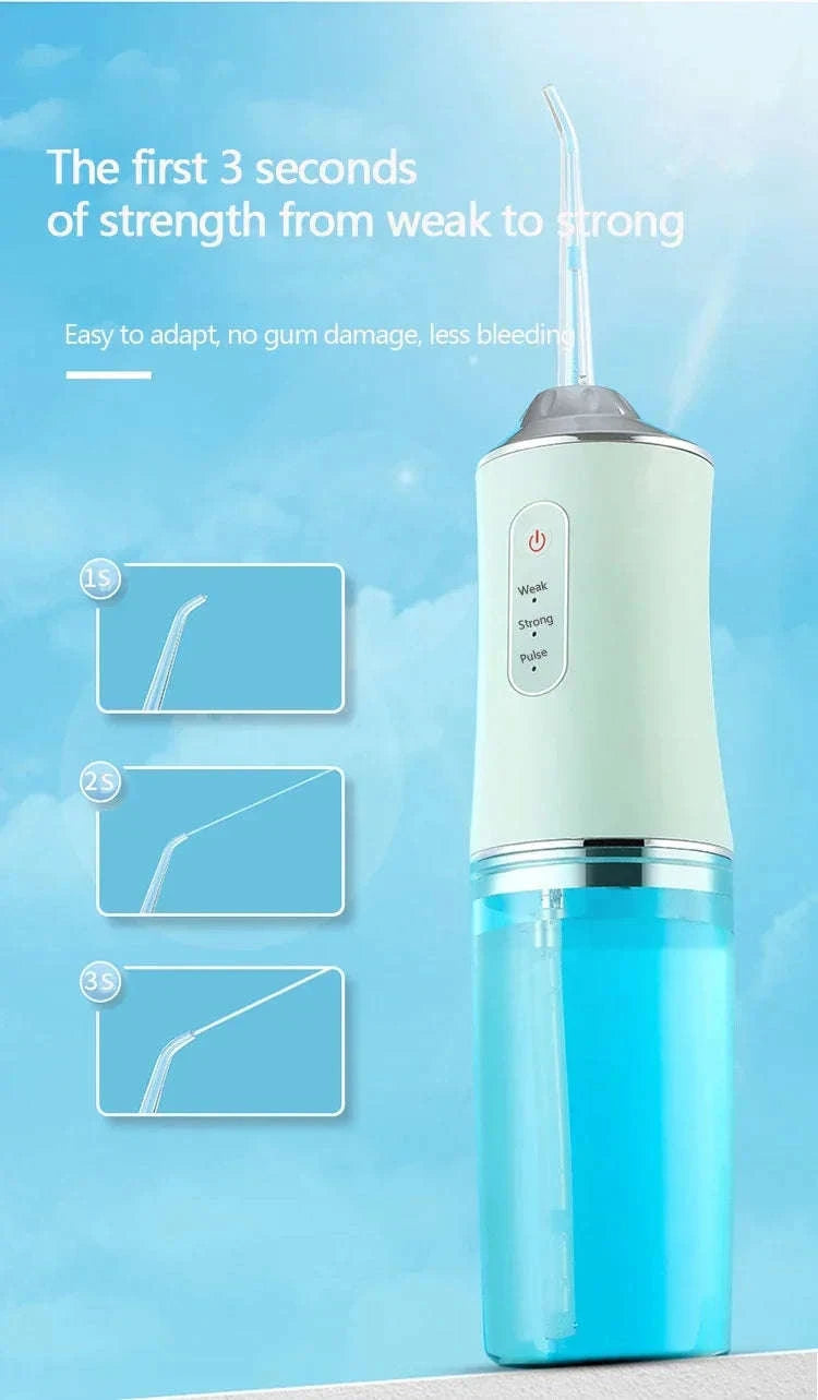 Portable Oral Irrigator Water Flosser with 4 Nozzles & Modes-Pink / United States
