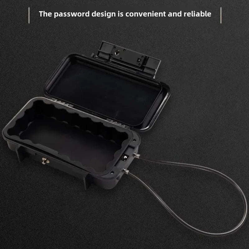 Portable Outdoor Lockbox with Cable & Code for Keys and Valuables-Black