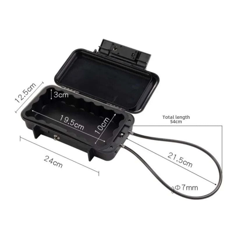 Portable Outdoor Lockbox with Cable & Code for Keys and Valuables-Black