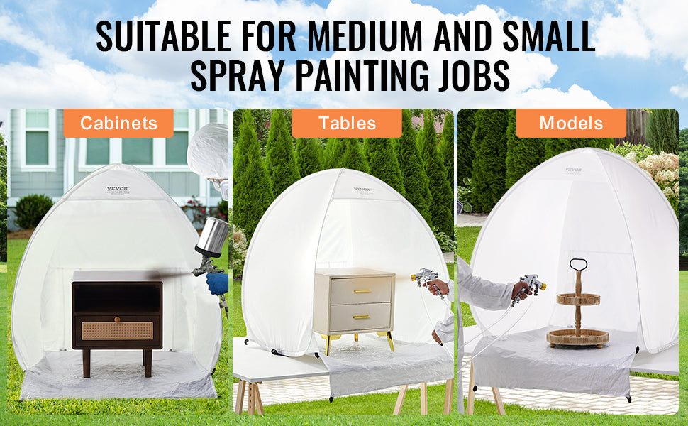 Portable Spray Paint Tent 40x35x40in Pop-Up Shelter with Exhaust