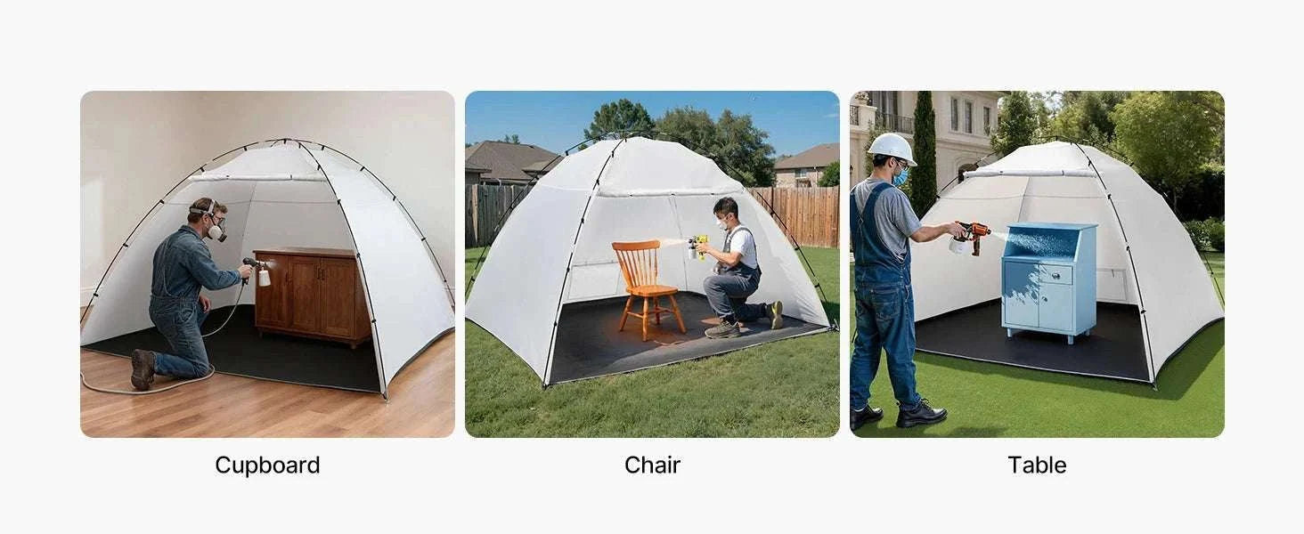 Portable Paint Booth Tent with Floor Large Spray Shelter-White Stand S / france