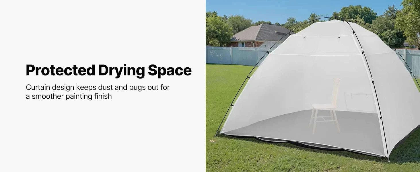 Portable Paint Booth Tent with Floor Large Spray Shelter-White Stand S / france