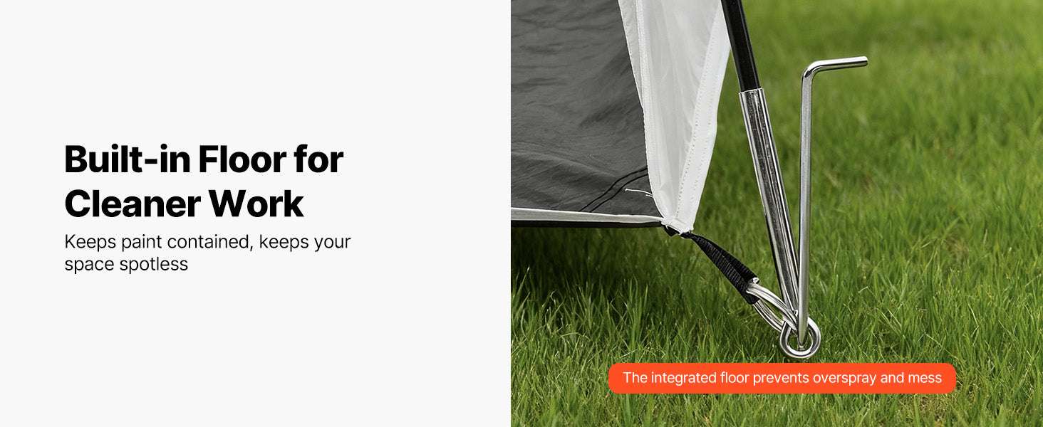 Portable Paint Booth Tent with Floor Large Spray Shelter-White Stand S / france