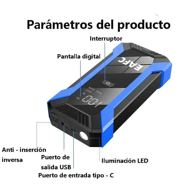 Portable Power Bank Car Jump Starter 600A / 1200A / 2000A-1200A Blue / spain