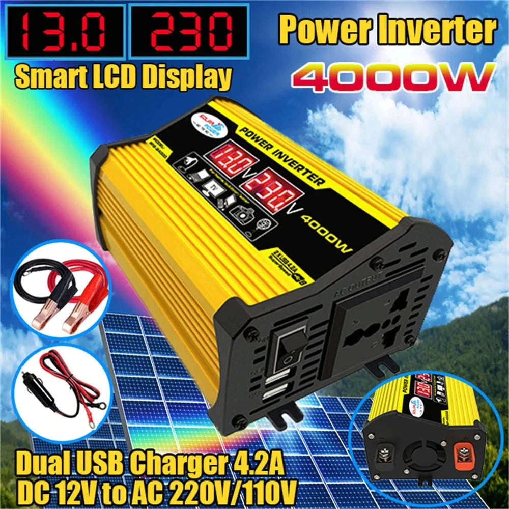 Portable Power Inverter 12V to AC 110V/220V with USB-AC110Vol