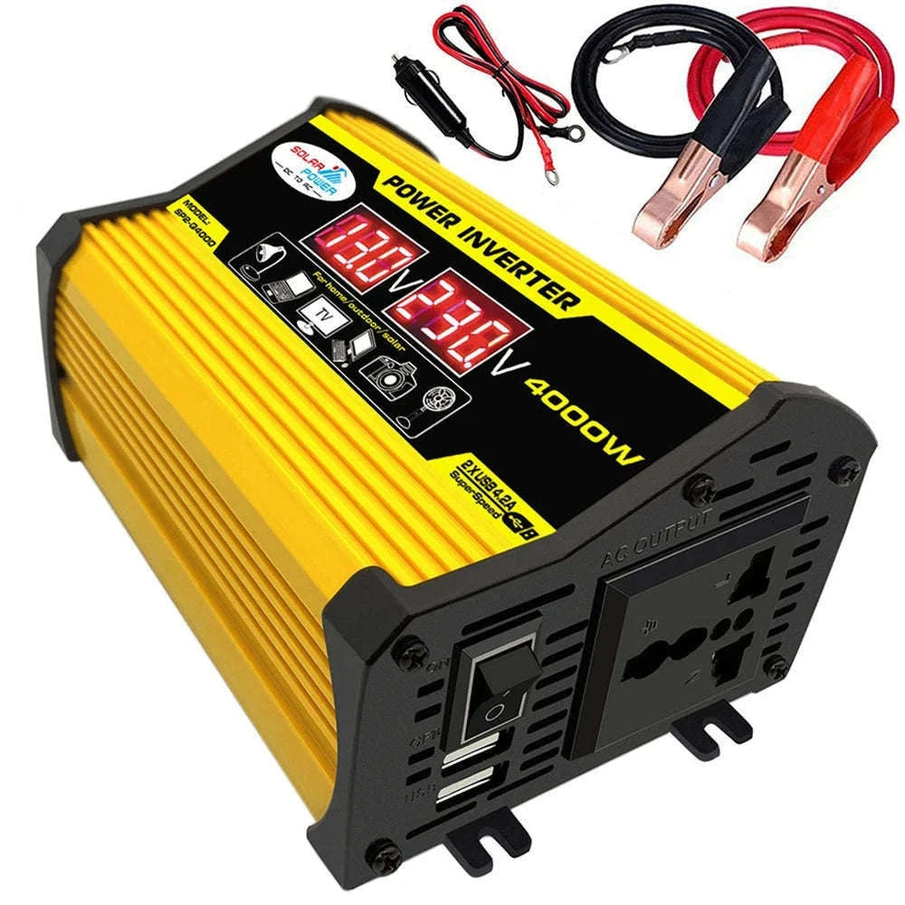 Portable Power Inverter 12V to AC 110V/220V with USB-AC110Vol