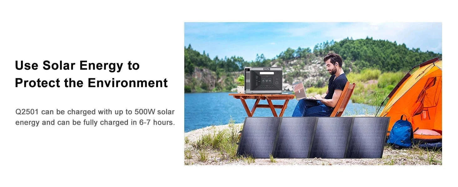 Portable Power Station 2160Wh 2400W Solar Generator Backup-GERMANY / EU