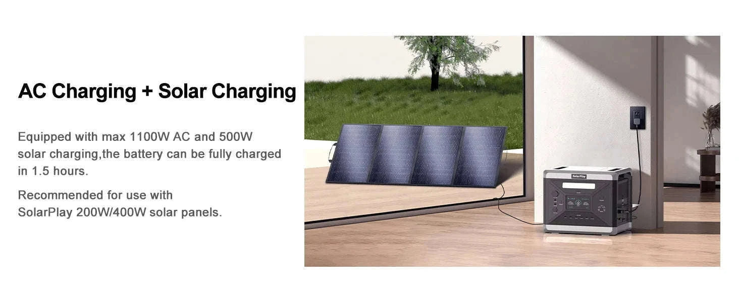 Portable Power Station 2160Wh 2400W Solar Generator Backup-GERMANY / EU