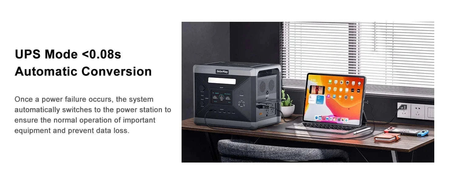 Portable Power Station 2160Wh 2400W Solar Generator Backup-GERMANY / EU