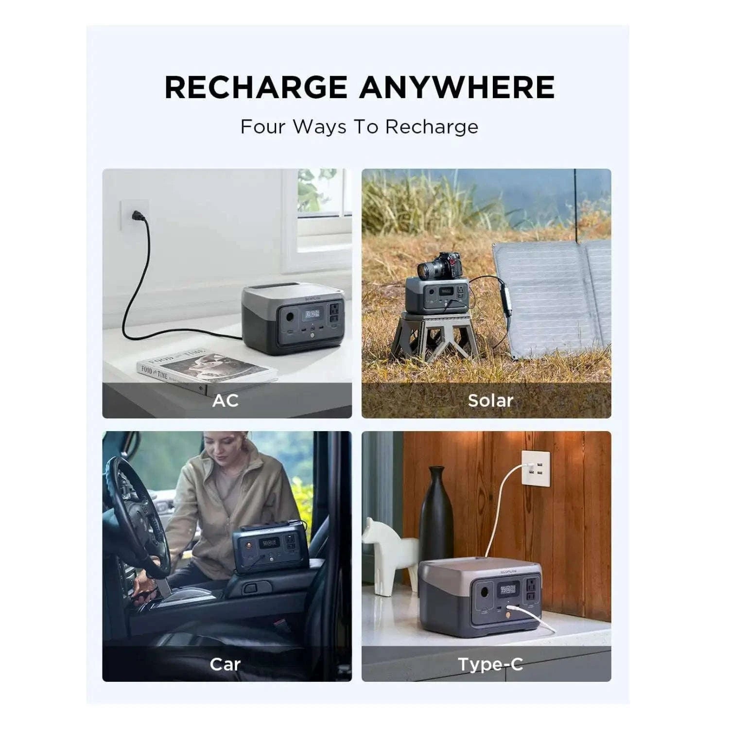Portable Power Station 240Wh LiFePO4 Battery 600W-River 2w110WSP / United States / US
