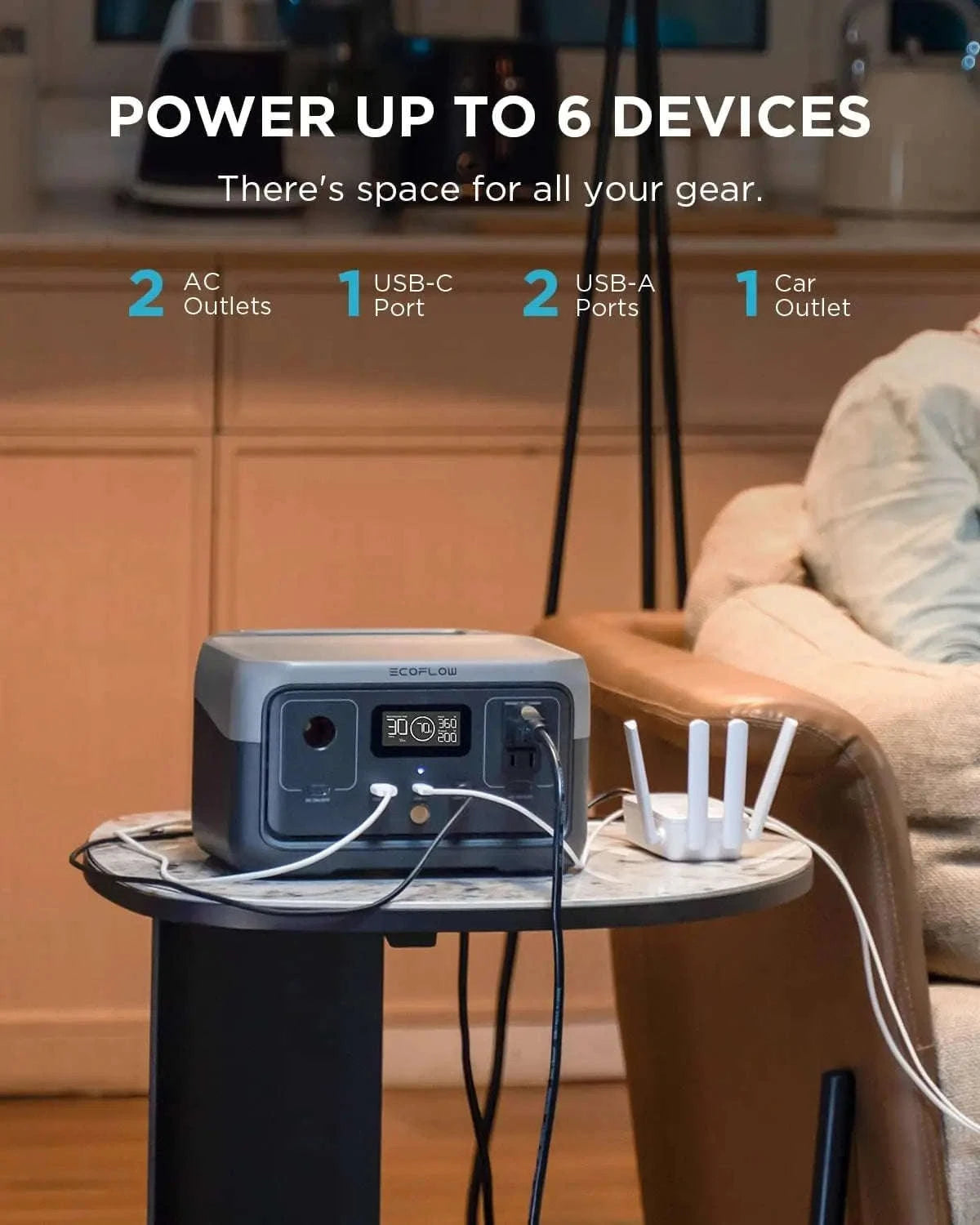 Portable Power Station 240Wh LiFePO4 Battery 600W-River 2w110WSP / United States / US