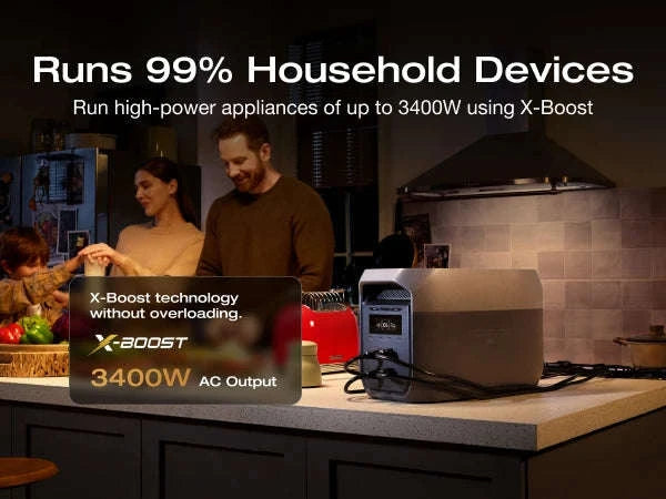 Portable Power Station 3400W Fast Charging Black-2048Wh / United States / US