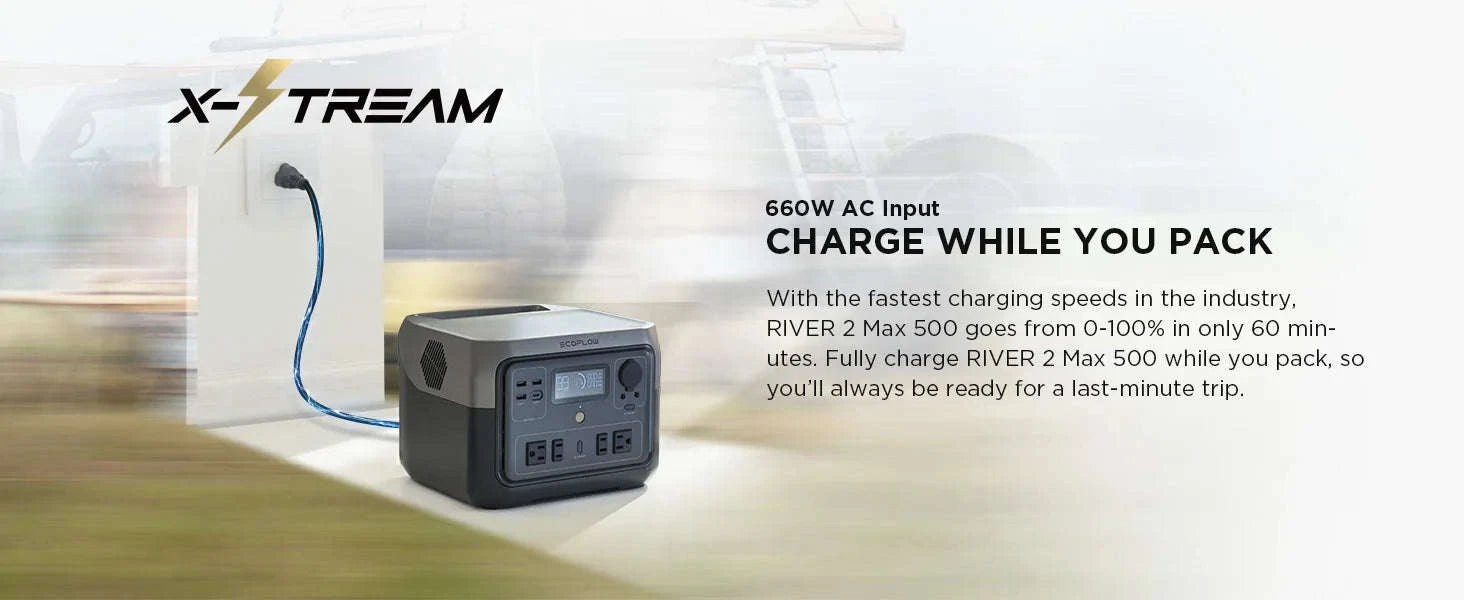 Portable Power Station 499Wh with Bag-River 2 Max 499Wh / United States / US