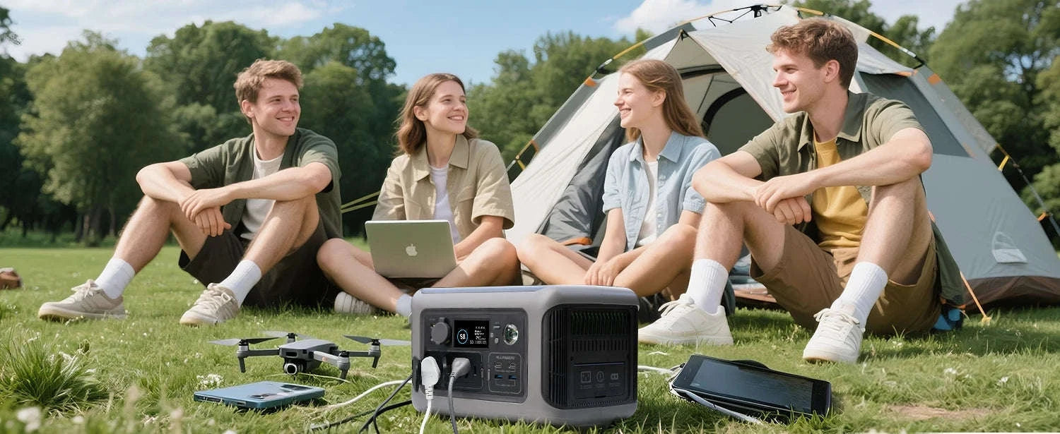 Portable Power Station 600W 299Wh LiFePO4 Solar Generator-R600-Black / france / UK