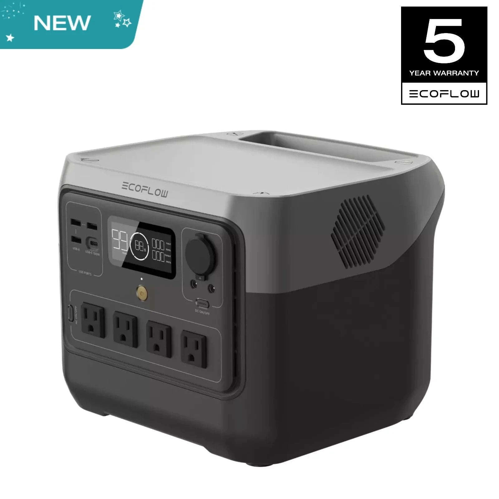 Portable Power Station 716Wh LiFePO4 Battery with 4 AC Outlets-River 2 Pro 716Wh / United States / US